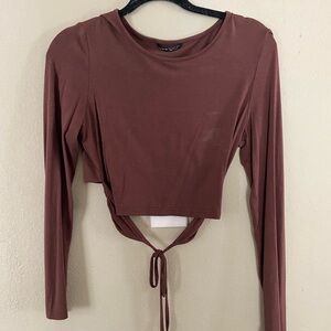 Brown long-sleeve top